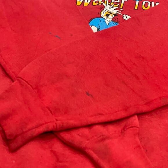 Vintage 1990s Water Tower Bar Red Softball Crewneck Sports Sweatshirt - Picture 8 of 9